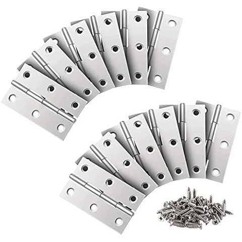 qipuneky 24 pcs, Home Door Hinges, Stainless Steel Hinges, Foldable Door Hinges, for Furniture, Cabinets, Cabinet Doors (3 inches) Cover