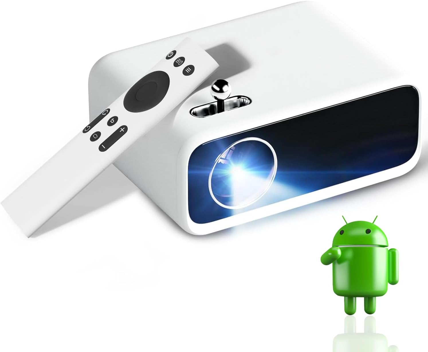 Mini Pro (Android 9.0) | Portable LED Projector | Native 720p Full HD 1080P Support | LTPS LCD | 8000 Lumens | 176" Large Screen | Home Outdoor | WiFi & BT | Netflix, Prime & More