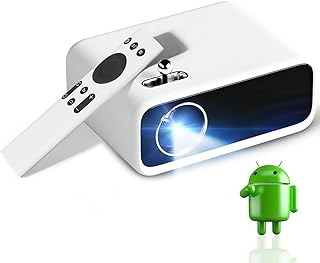 بروجيكتور ميني برو (أندرويد 9.0) | جهاز عرض LED محمول | دعم أصلي 720p FHD 1080P | LTPS LCD | 2900L (250 ANSI) | شاشة كبيرة 176 بوصة | للمنزل والخارج، واي فاي وبلوتوث، نتفليكس وPrime والمزيد من وانبو