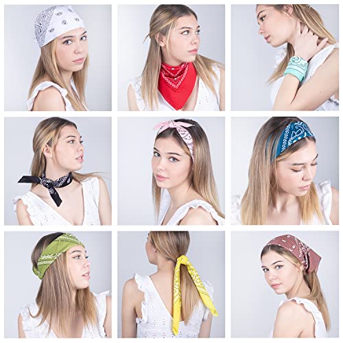 Karl Loven Bandana Rot 100% Baumwolle Premium-Qualität für Damen Herren Halstuch Kopftuch original Paisley Muster Headwear Haar Schal Ansatz Handgelenk Kopf Biker