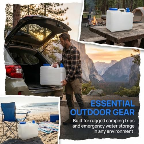 Contenedor de Agua Dicunoy con Grifo, 4 Galones, Recipiente Portátil para Camping, Dispensador delgado y resistente para vehículo, uso al aire libre, senderismo, emergencia miniatura 6