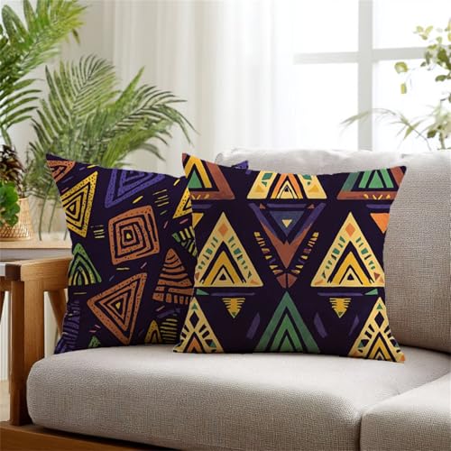 Velours décoratif et housse coussin 50x50cm géométrique jaune haute résistance