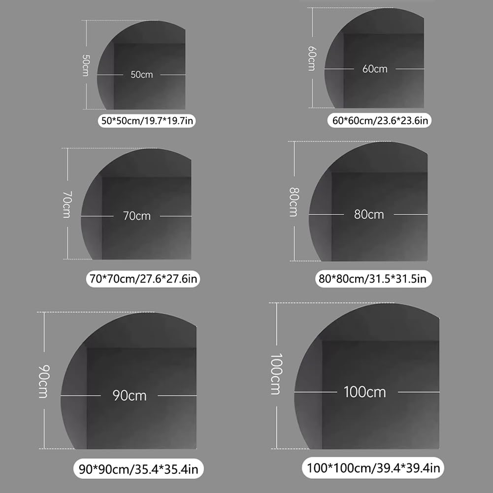 ss LED BacklitMirror HalfCle lustro łazienkowe z 3 kolorami M lustro przeciwmgielne do wanny 50 cm / 20 cali