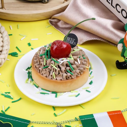 Image of St Patricks Day Sprinkles, 11.3oz Green Sprinkles Mix Shamrock Nonpareils | Jimmies Sanding Sugar Sprinkles for Baking Cakes Cupcakes Cookies