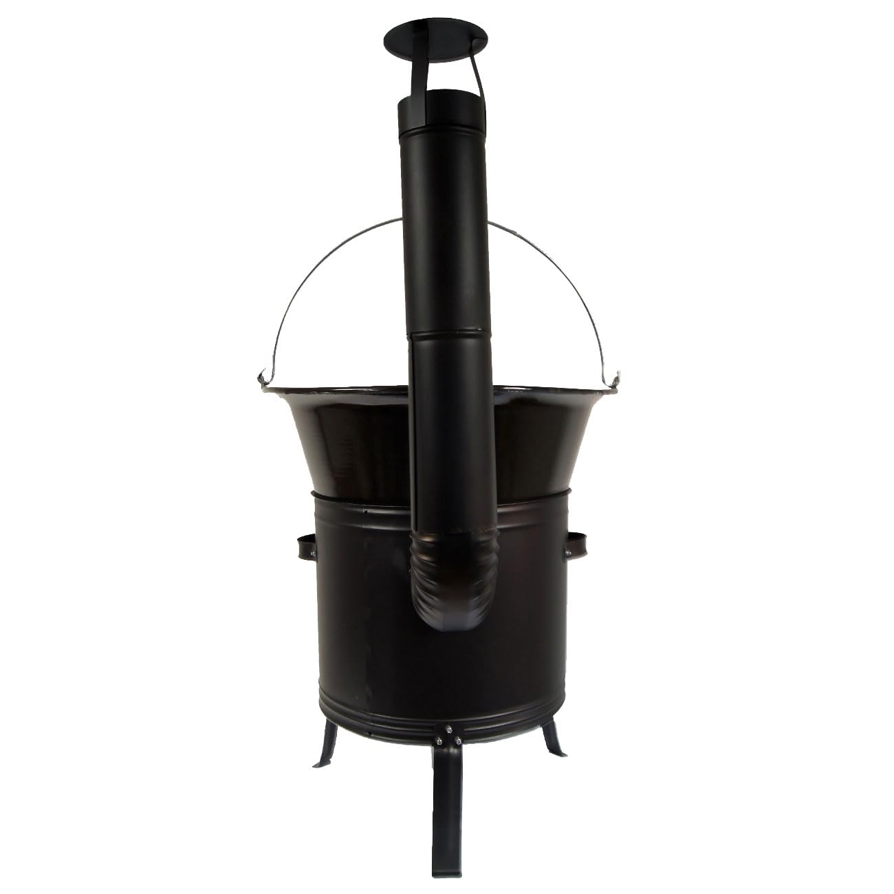 Set Ungarischer Holzofen 45 mit Gulaschkessel 50 L Emaille mit Bügel Gulaschkanone mit Suppentopf