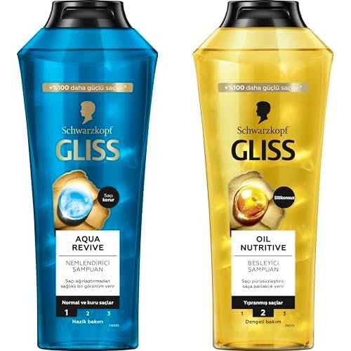 Gliss Aqua Revive ve Oil Nutritive Şampuan Seti (2x400ml)