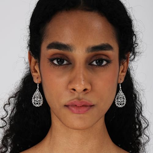 Ritach Silver Dangle Drop Earrings Trendy Vintage Statement Bohemia Boho Earrings Set for Women2