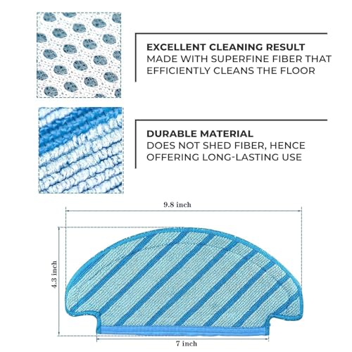 Image of Replacement Accessories Wet Mop Pad Compatible with Ecovacs Deebot N10 OZMO T8 T9 PRO T9 AIVI Robot Vacuum Deebot N10 Replacement Mop Pad (ED N10 WETMOP 3)