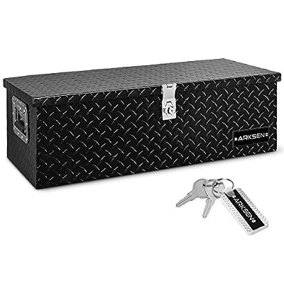 ARKSEN 30 Inch Aluminum Truck Pick Up Tool Box TruckBed Trailer RV Storage Organizer Lock with keys, Black