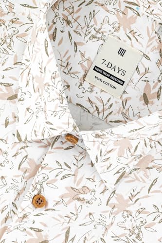 Image of 7-DAYS Men's Premium Printed Shirt - 100% Cotton, Regular Fit, Full Sleeve, with Pocket - Versatile for Formal Occasions and Casual Wear