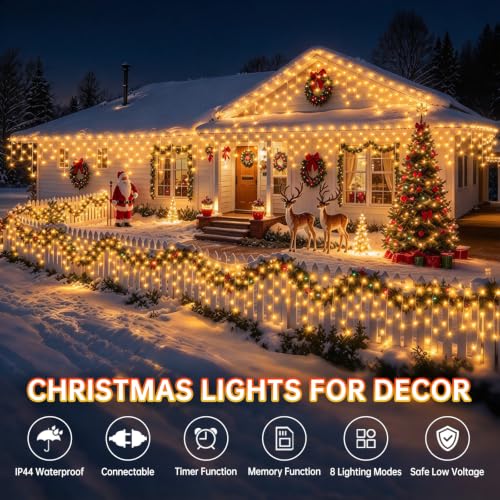 400 LED 33ft Christmas Icicle Lights DROPS TO (MORE OPTIONS AVAILABLE) - image 3