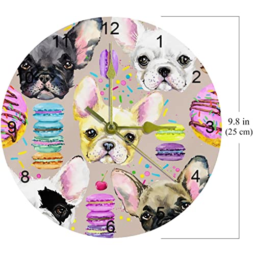 Horloge murale tête de chien artisanale peinte à la main objet déco unique - 7