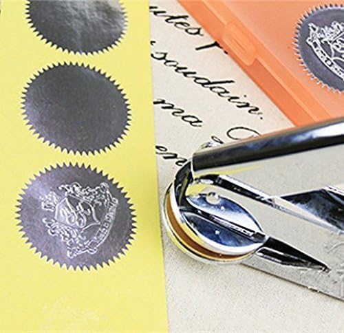 1000pcs Silver Embossing Stickers Blank Metallic Certificate Seals Embossed Foil Scallop Edge Stickers Embosser Stamp Sealing Blank Certificate Round Self-Adhesive Notary Seals