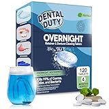 120 Overnight Retainer & Denture Cleaning Tablets- Extra Strength, Best Cleaner Removes Bad Odor, Plaque, Stains from Retainers, Night Guards, Mouth Guard, Invisalign,& Dental Appliances. Made In USA.
