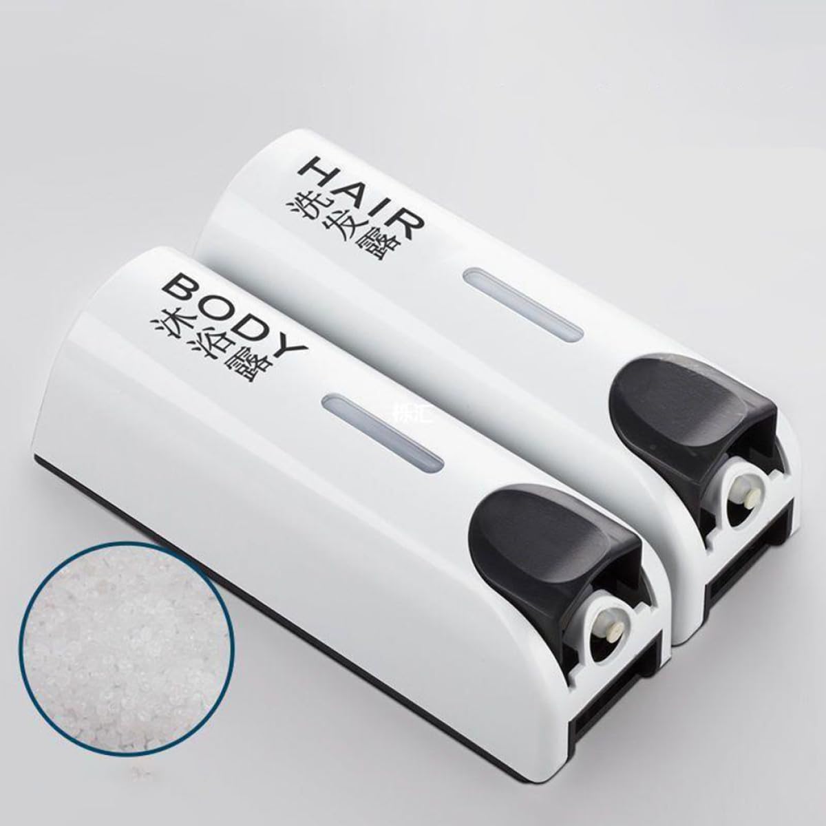 Dispensador de Jabón Líquido de Pared Blanco Doble Cabeza sin Taladro, para Baño y Cocina, Dosificador Manual de Champú y Gel, Botella Recargable para Hotel y Hogar, Fácil