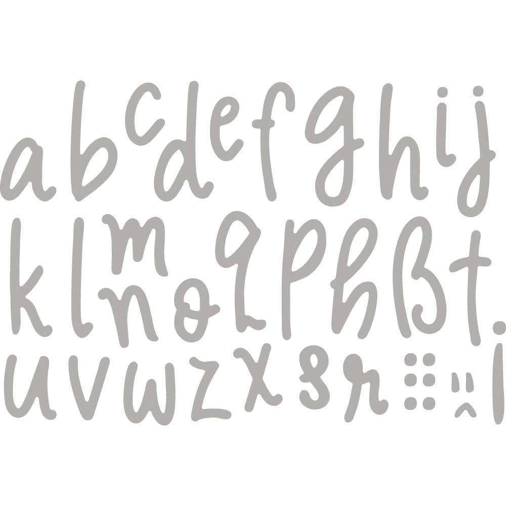 Pochoir d'embossage alphabet minuscule de 2,7cm pour gaufrage de papier et carterie