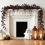Fall Decorations for Home-2Pack Plum Fall Garland, Fuller Artificial Autumn Leaf...