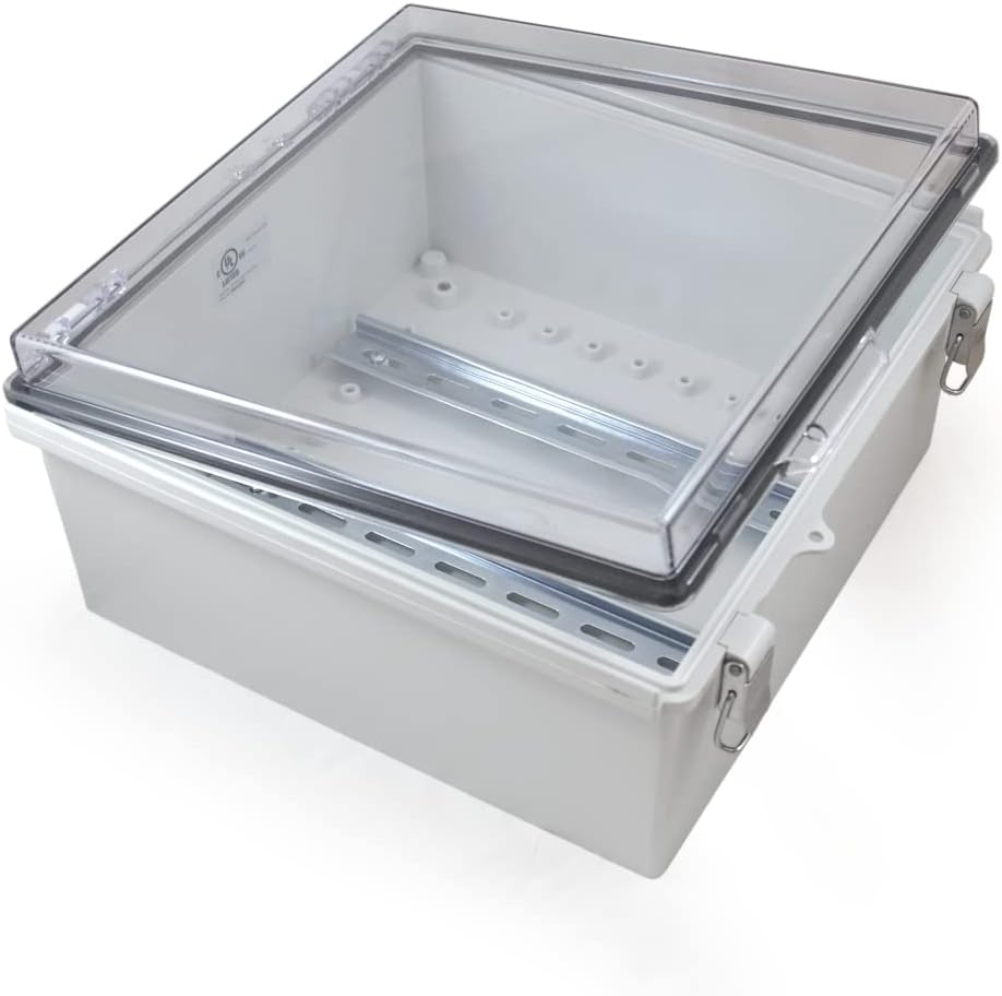 Watertight Enclosure with Hinged and Latching Lid - UL Listed - 11.8โ x 11.8โ x 5.9"