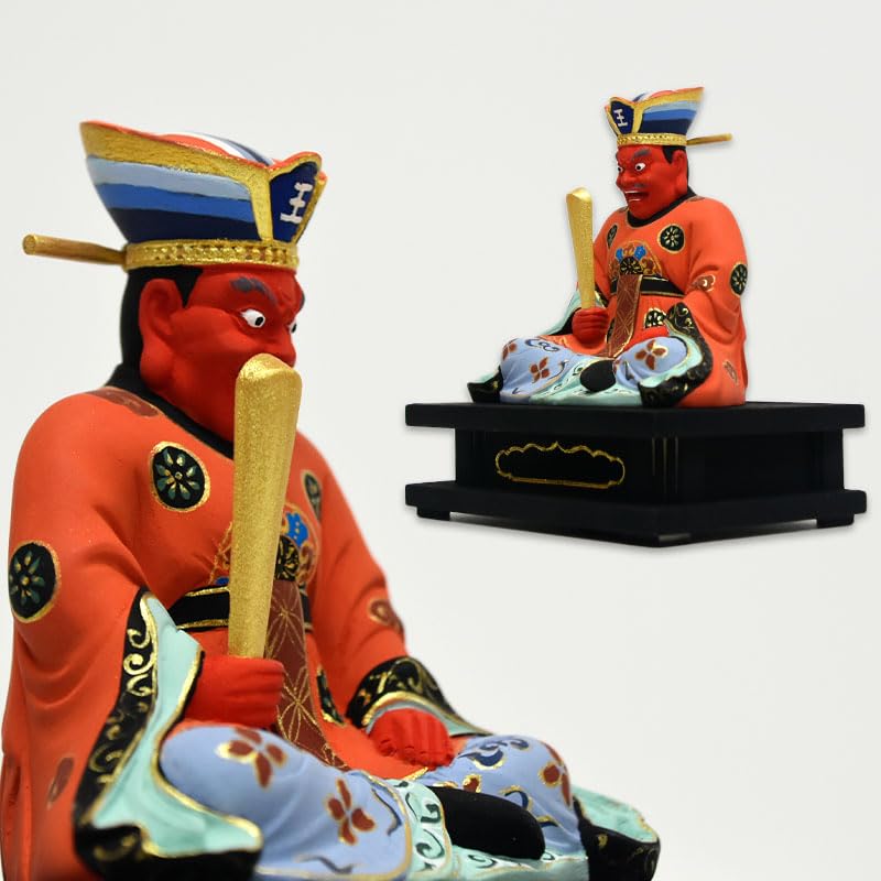 Amazon｜海宇工芸(kaiu art) 木彫り仏像 【閻魔大王】桧木 坐2.5寸 極