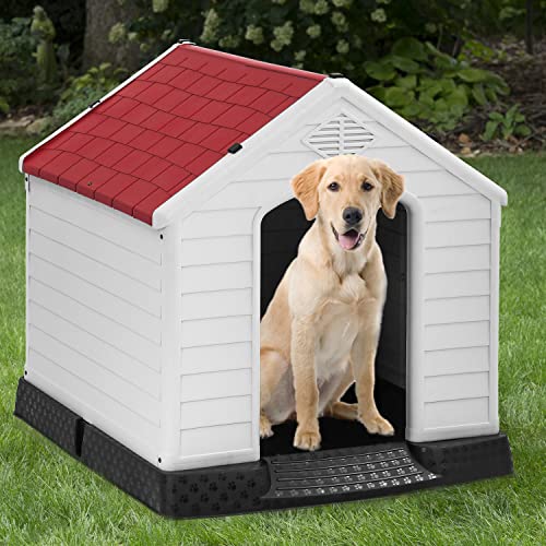 Fdw Dog House Indoor Outdoor Durable Ventilate Waterproof Pet Plastic Dog House for Small Medium Large Dogs Insulated Puppy Shelter Kennel Crate with Air Vents and Elevated Floor  Cucciolini Doodles Fdw dog house indoor outdoor durable ventilate waterproof pet plastic dog house for small medium large dogs insulated puppy shelter kennel crate with air vents and elevated floor   cucciolini doodles