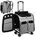 Rucksack mit Rollen für Transport, für Haustiere, Kinderwagen, Haustier, Transporttasche für Welpen und Katzen, bequemer Rucksack(grau)