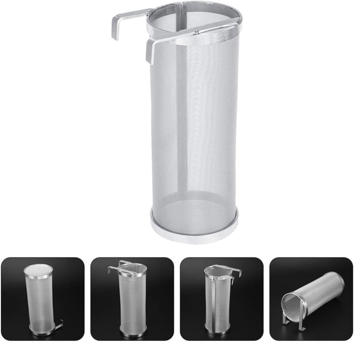 Stainless Steel Wine Filter Barrel with Hook Permanent Multi-function Filter for Wine Making for Family Parties and Camping Trips
