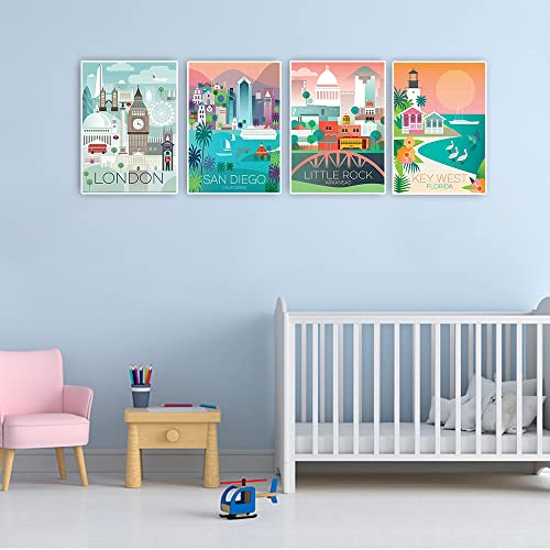 DCIDBEI British Landscapes Diamond Art 4 Pack 40x50cm Diamond Picture Art Landscape Abstract Diamond Painting Painting by Numbers Diamond Painting Scenery London Florida California Arkansas Abstract - Image 3