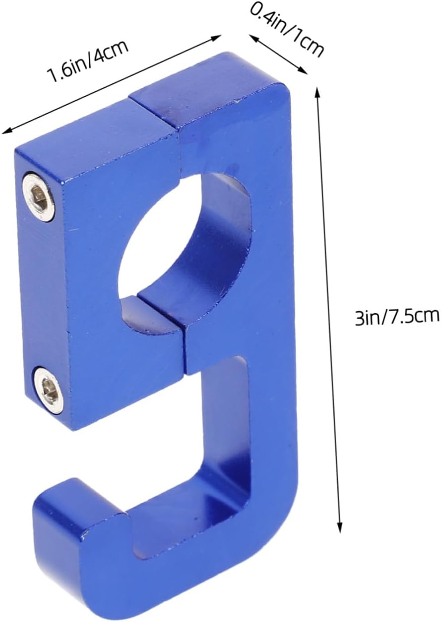 Motorcycle Helmet Hook Holder Blue for 22mm Handlebars, Aluminum Alloy image 2