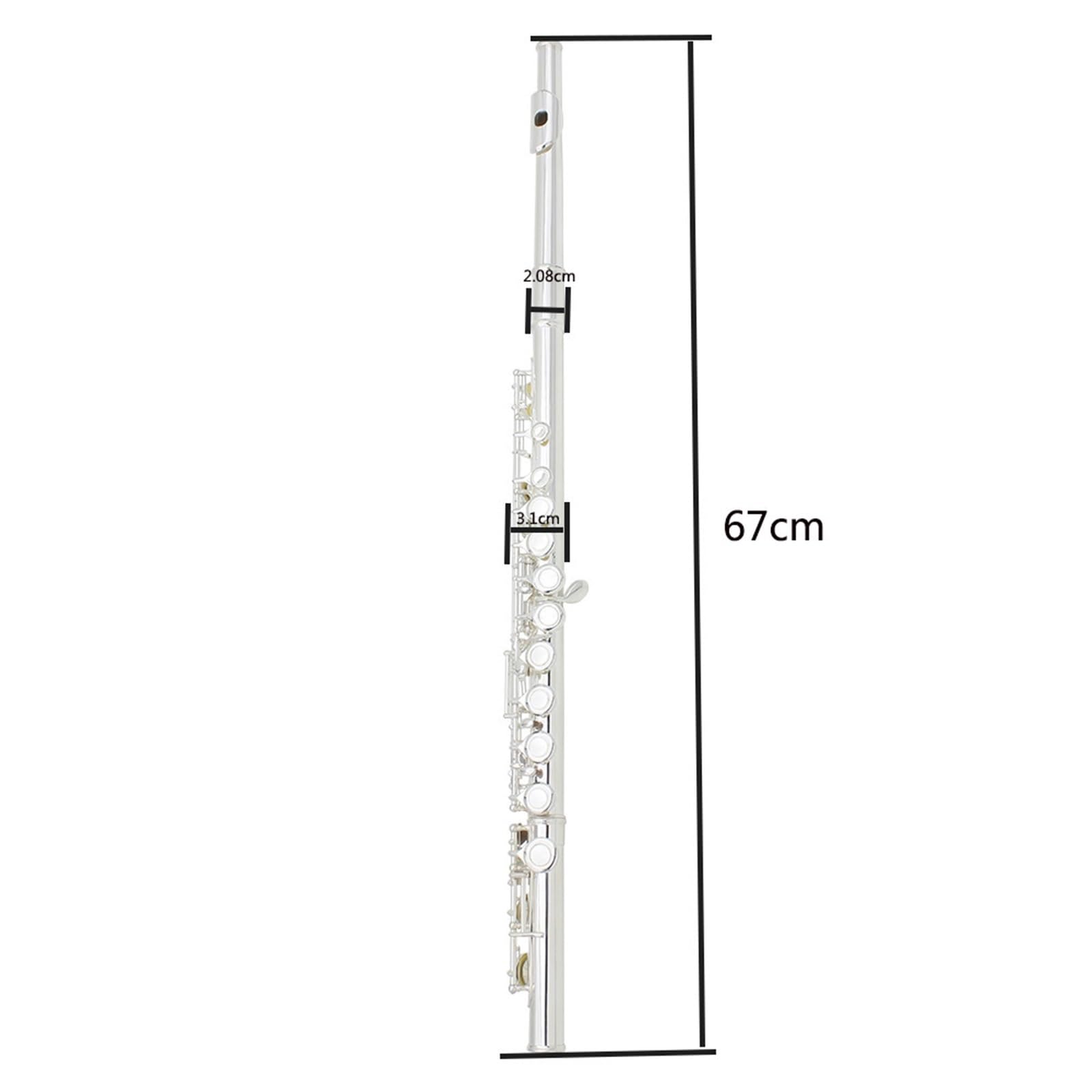 Flauto strumenti musicali Chiave E Per Flauto A Tono C 16 Fori In Ottone Bianco Nichelato Argento I Principianti Si Esercitano Suonare(Type 1)