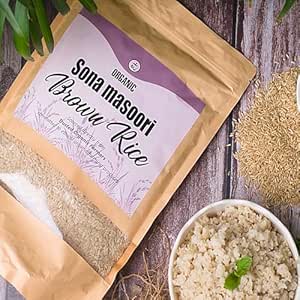 Rootz Organics Organic Sonamasuri Unpolished Rice Brown/Brown Chawal ...