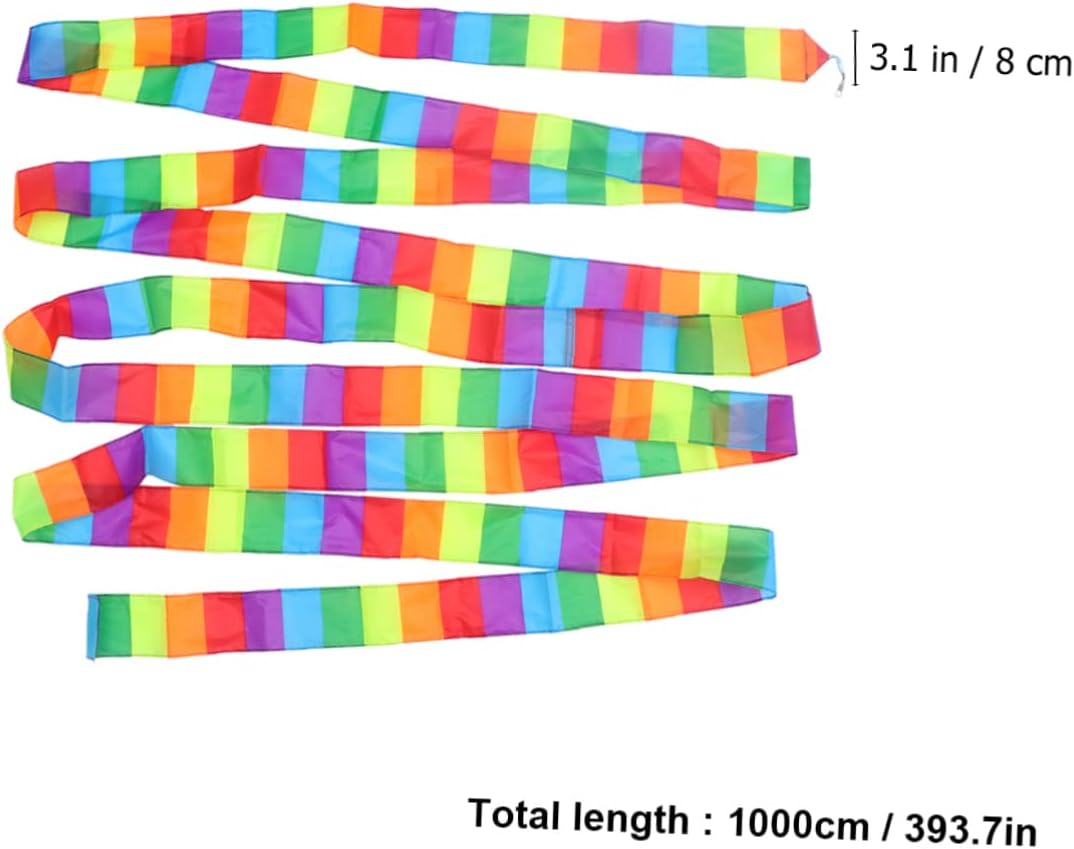 2 Pcs 10m Rainbow Colorful Kite Tail Polyester Streamer for Flying | Flat Ribbon Style, Reusable Hanging Decoration, Long and Short Lattice Options, Stability Support for Stunt Kite