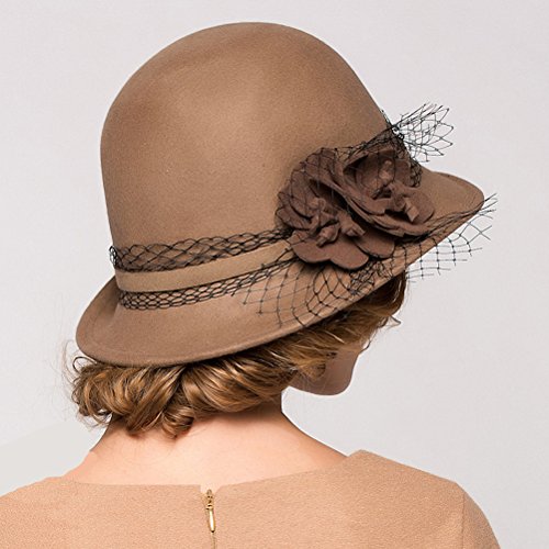 Maitose™ Women's Wool Felt Bowler Hat Camel