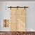 SKYSEN 30in x 84in Double Sliding Barn Doors with 6FT Single Track Bypass Barn Door Hardware Kit, Unfinished Spruce Wood, Save Spacing, Easy to Install, Maximum Fit 49in Openning.(30-84-6FT-DGJ)