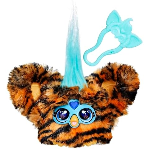 Furby Furblets Ty-Bee Mini Friend, Electronic Plush Toys for Girls & Boys 6+, Orange Tiger, Speaks Furbish & Plays Music, Series 4 Cover