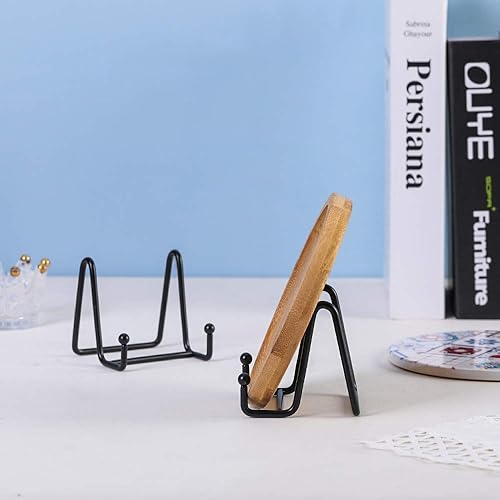 Miniatura 10 de Soportes de placa para exhibición, soporte de caballete de hierro, soporte de exhibición de marco de fotos para fotos, placa decorativa, plato, arte
