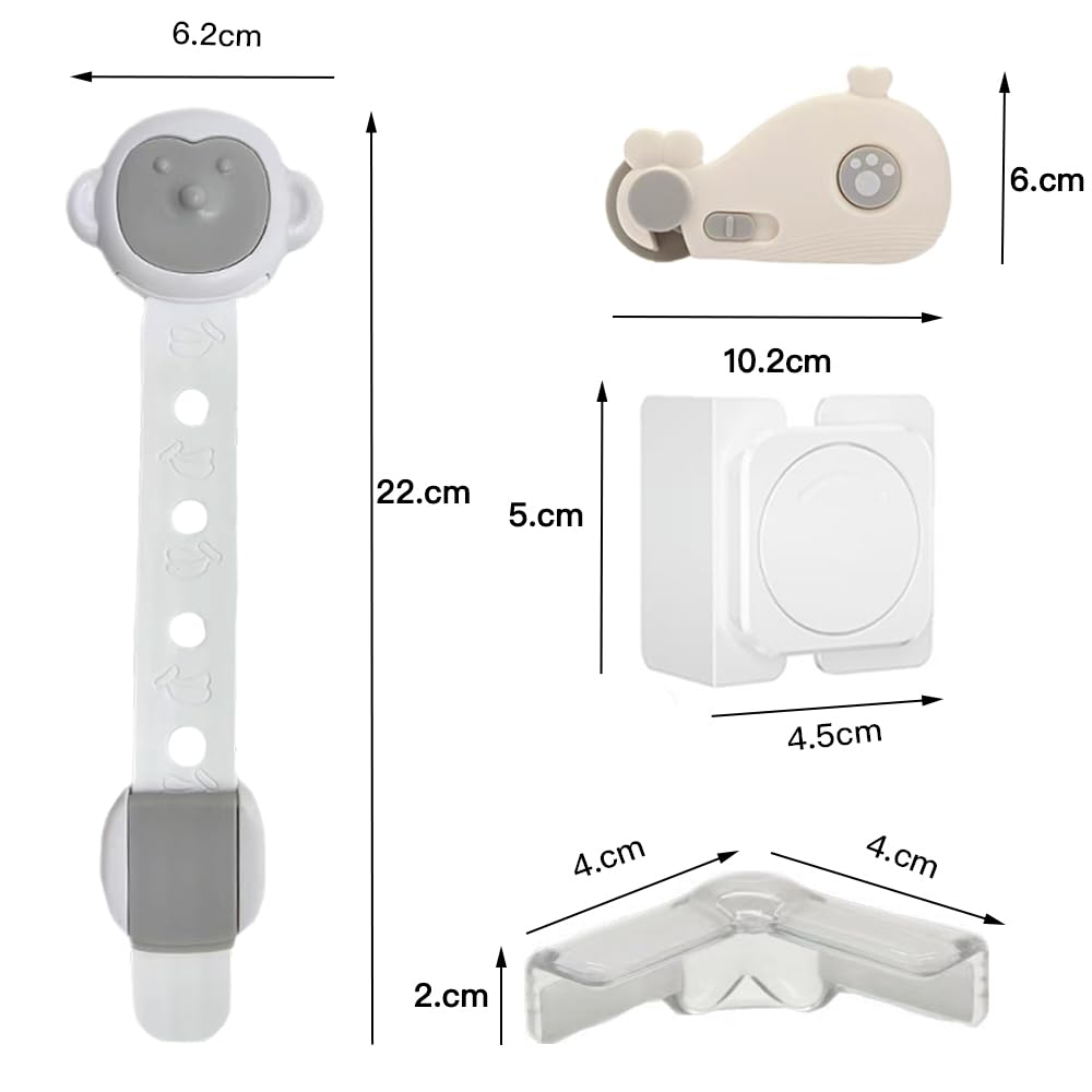 Kit de cerraduras de seguridad para niños, cerraduras de armario, cerraduras de cajón a prueba de niños, seguridad para armarios, refrigeradores, cajones, refrigeradores, cocinas, protectores