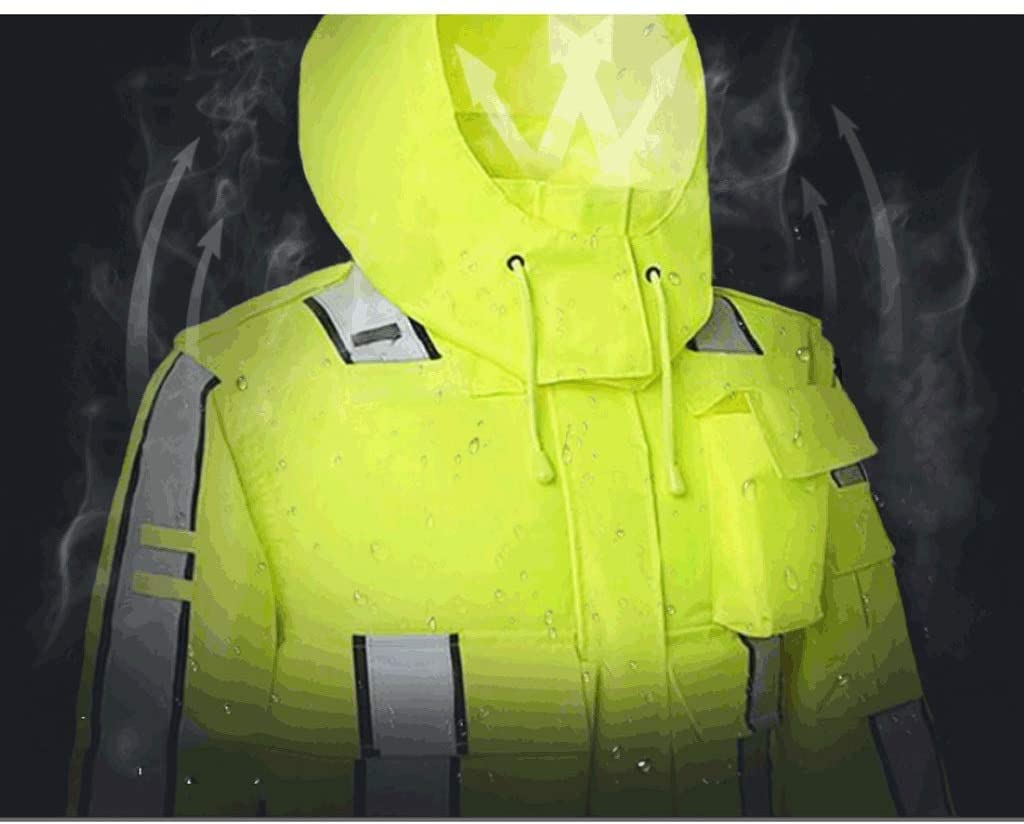 TOMYEUS Ropa Reflectante de Alta Visibilidad, Actividades nocturnas al Aire Libre o Chaleco de Seguridad para Trabajadores de la construcción, Chalecos Reflectantes, Conjunto Impermeable