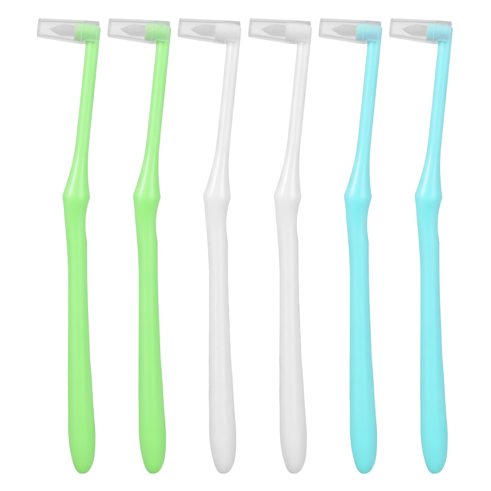 End Tuft Toothbrush 6 Pcs Soft Bristles Orthodontic Toothbrush for Braces Small Tapered Head Braces Brush with Cover