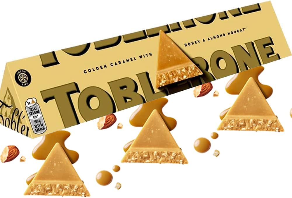 Toblerone Golden Caramel With Honey & Almond Nougat Chocolate Bar 360g