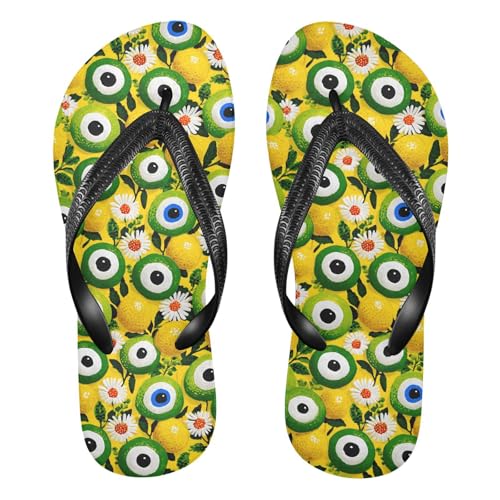Flip Flop Sandals Eye and Lemon Print for Women Men Beach Outdoor XS