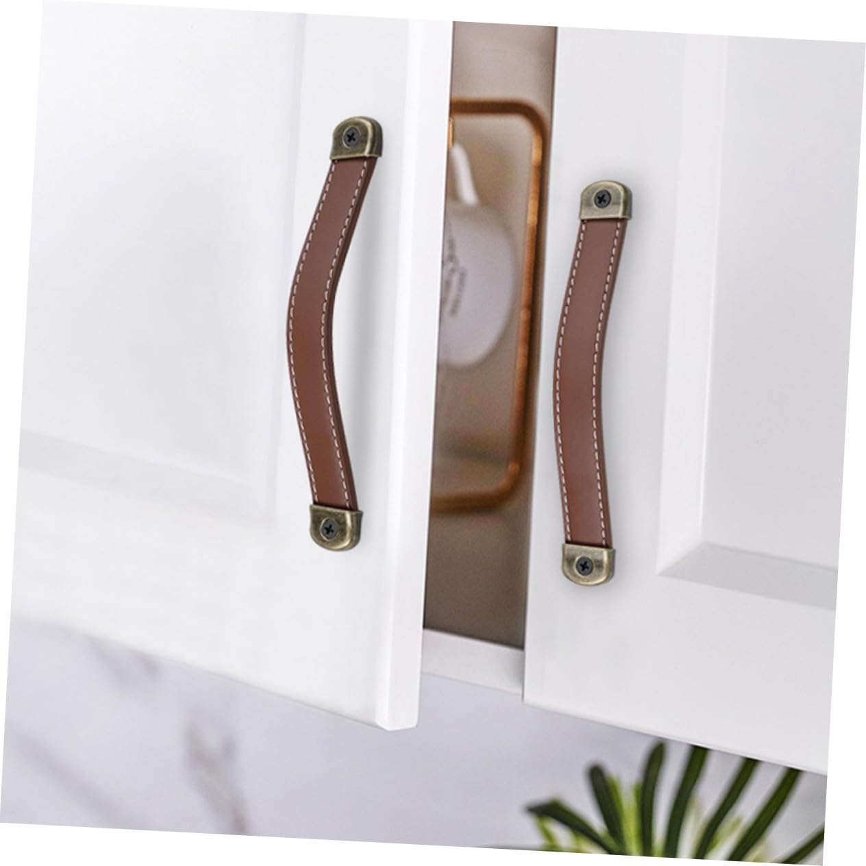 6 Tiradores de Cuero Sintético Diseño Moderno y Duradero Aleación de Zinc Espaciamiento de 160mm para Armarios y Cajones Ideales para Muebles y Vestidores
