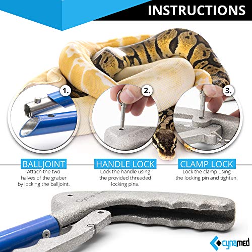 Cynamed 43" Long Reach Snake Tongs Reptile Grabber Catcher, Stainless Steel & Wide Jaw Pick-up Handling Tool - Image 6