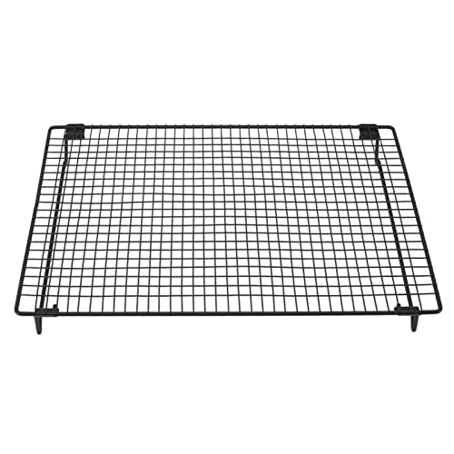 Heavy Duty Stainless Steel Baking Rack & Cooling Rack,Oven Safe 11 x 17 inches Fits Jelly Roll Pan for Dessert Coffee Shop Bakery(Black)