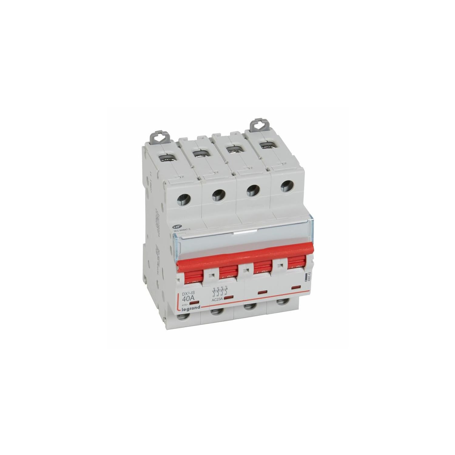 406543 Interrupteur sectionneur tétrapolaire 4P - 40A - 4 modules - Auxiliarisable - Legrand DX³-IS
