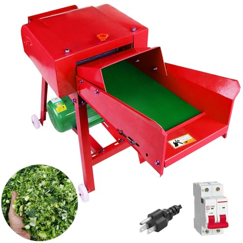 Image of TXMACHINE Lawn Mowers 800kg /h hay Cutter Machine Electric hay Cutter Silage Machine Grass Cutter for Chaff,Corn Straw,Grass,Wheat Straw with Miniature Circuit Breaker (Custom Voltage)