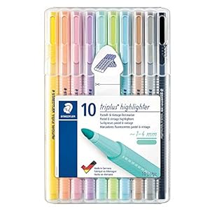 STAEDTLER Markeerstift Triplus highlighter, ergonomische driehoekige vorm, hoge kwaliteit, Made in Germany, set met 10…