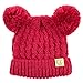 C.C Exclusives Children Double Pompom Knitted Beanie for Kids Ages 2-5 (KID-24)(Hot Pink)