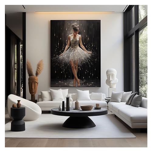 Arte contemporáneo de ballet y pintura sobre lienzo para decoración de pared grande