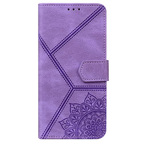 Teléfono Flip Funda Compatible con Samsung Galaxy A50 Funda de la billetera Ranura de la tarjeta del teléfono Ranura de cuero de cuero PU Cubierta protectora en relieve a prueba de golpes de hebilla m Cover