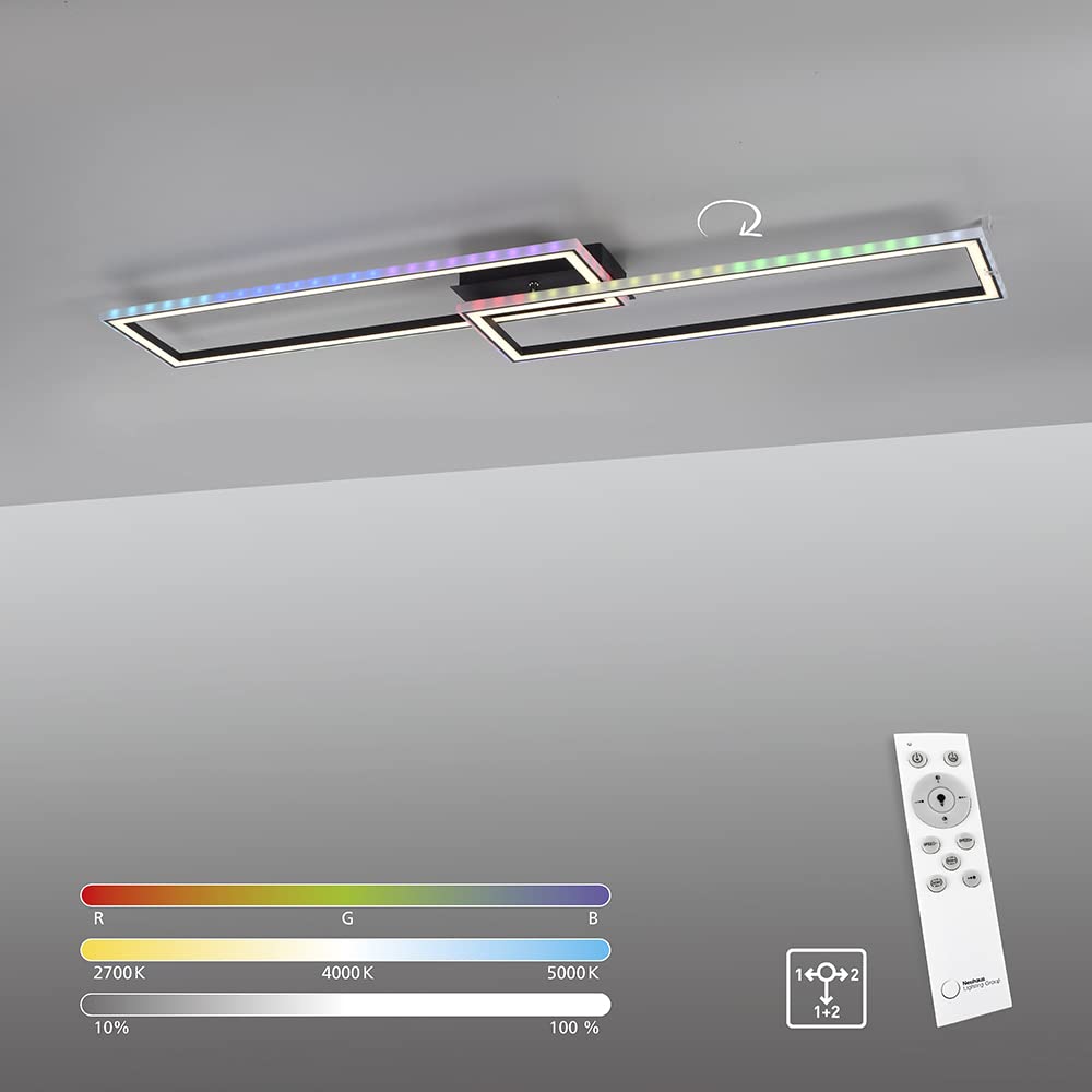 SellTec LED Deckenleuchte schwarz RGB Sidelight CCT dimmbar Fernbedienung